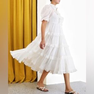 zimmermann pop pleated midi dress Zimmermann Pop Pleated Mini Dress Pink/Yellow Floral Size 1